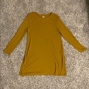 Mustard Yellow/Gold 3/4 Sleeve Tunic Length
